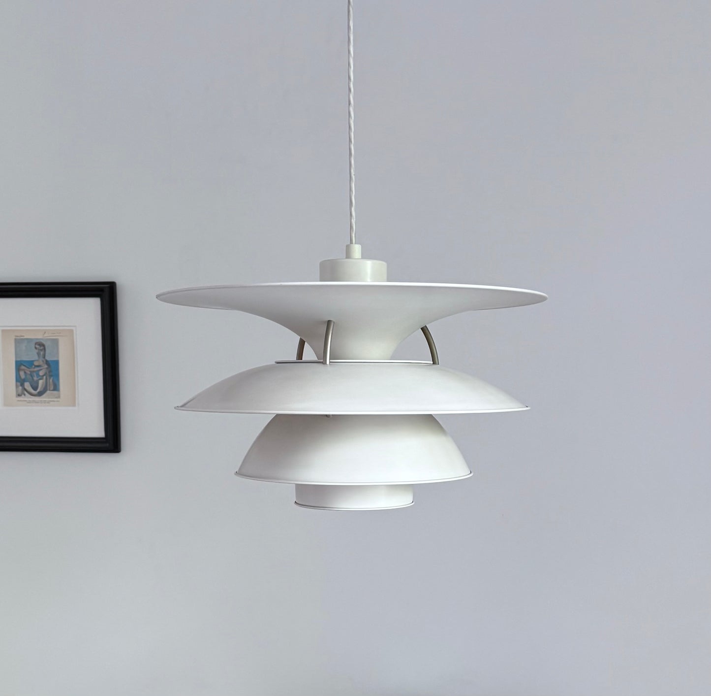 Original white PH 5-4½ pendant lamp. Poul Henningsen for Louis Poulsen
