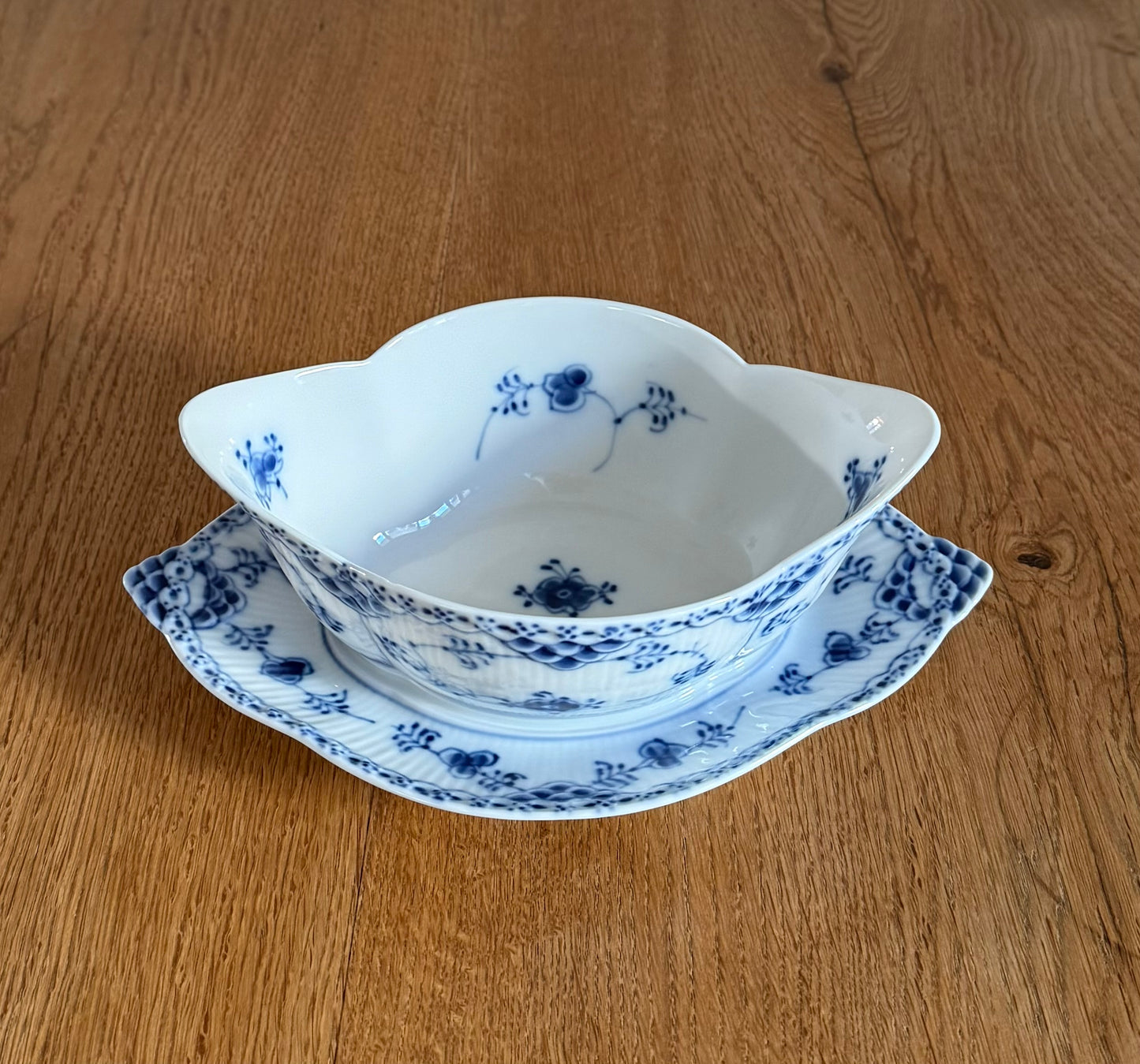 Royal Copenhagen Blue Fluted Half Lace sauce boat #587