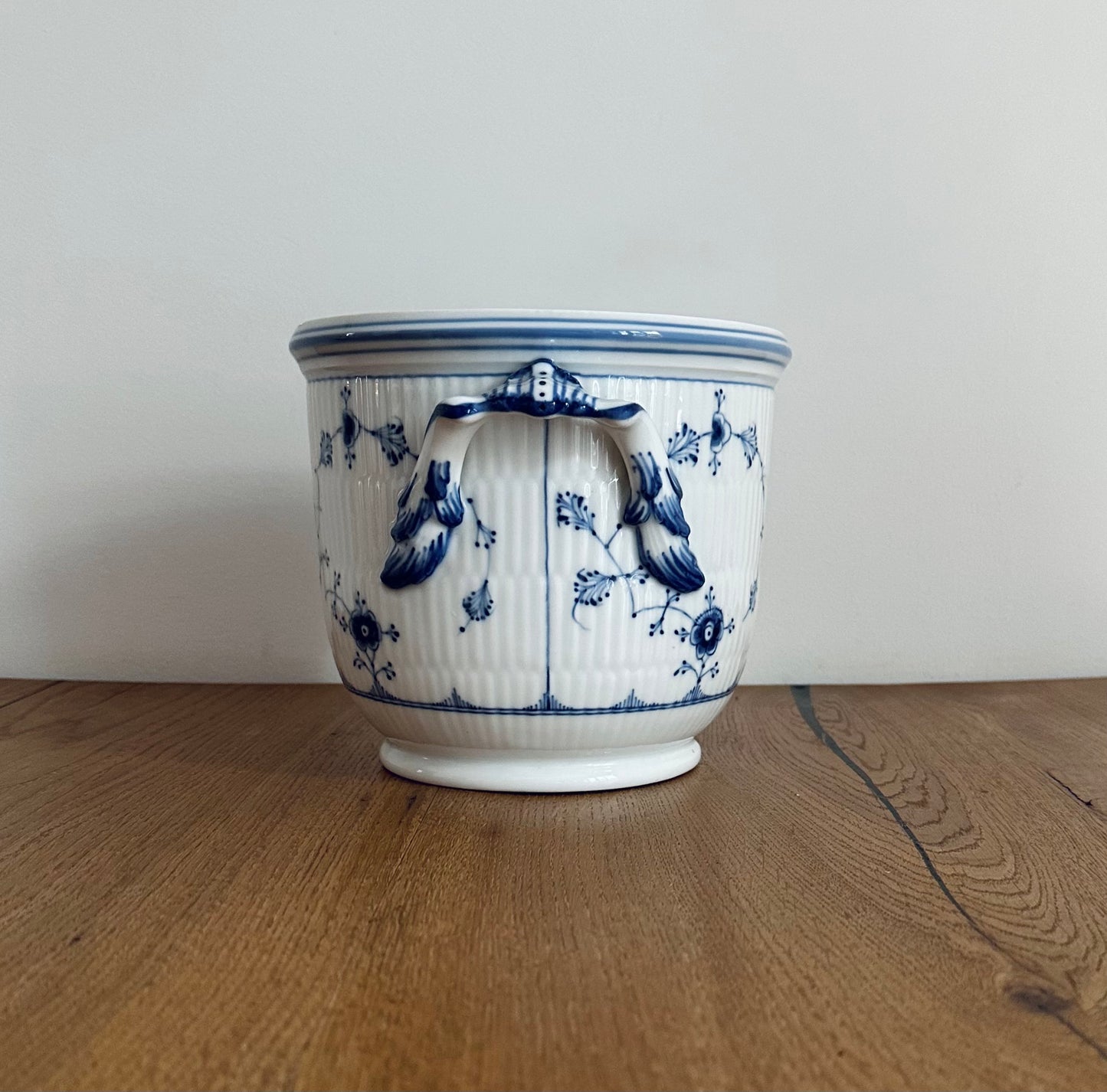 Royal Copenhagen blue fluted plain flowerpot/wine cooler