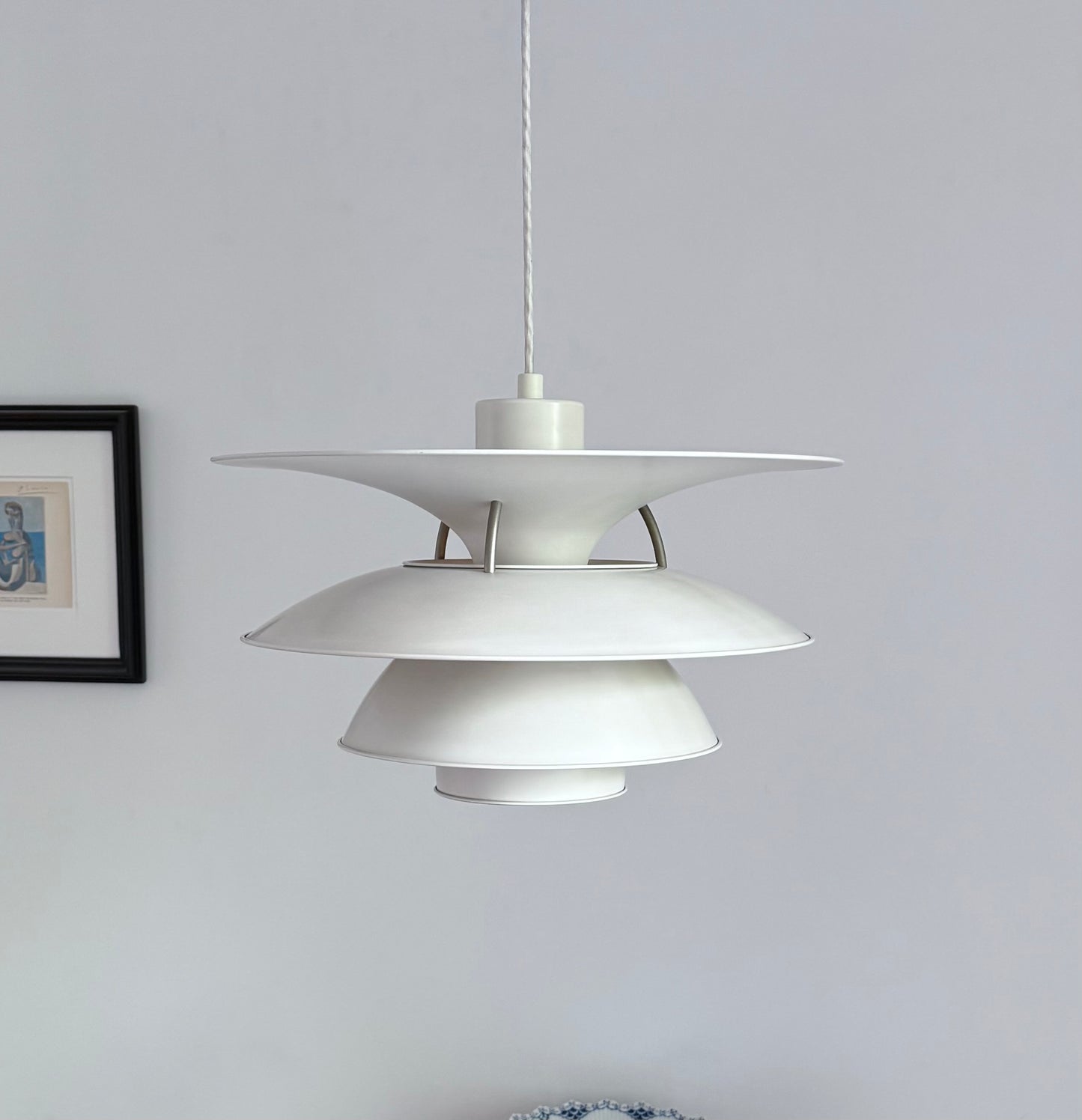 Original white PH 5-4½ pendant lamp. Poul Henningsen for Louis Poulsen