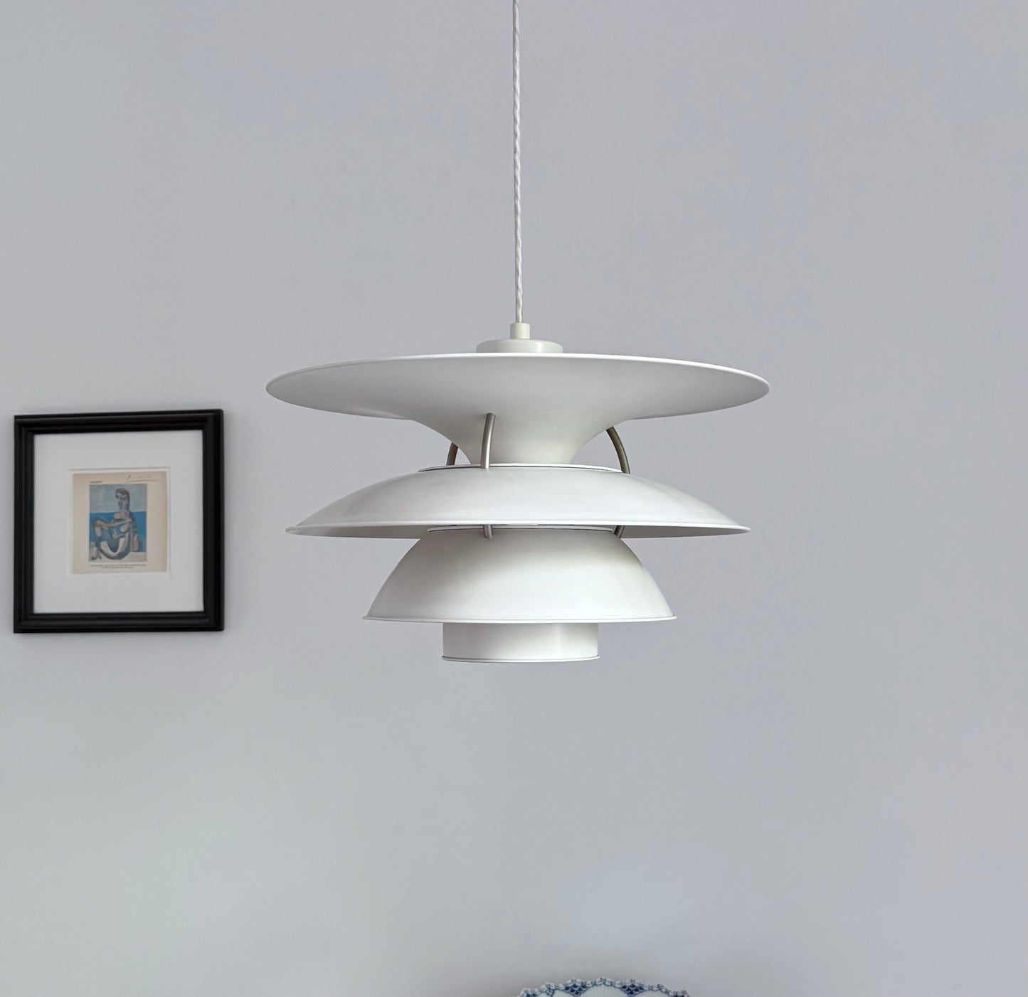 Original white PH 5-4½ pendant lamp. Poul Henningsen for Louis Poulsen