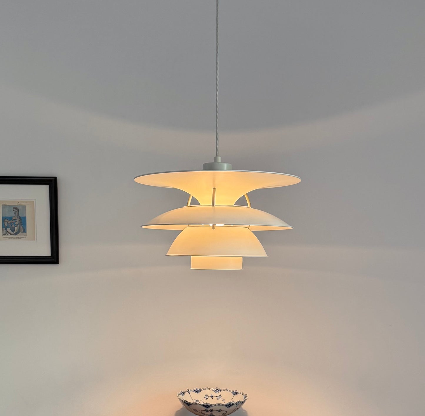 Original white PH 5-4½ pendant lamp. Poul Henningsen for Louis Poulsen