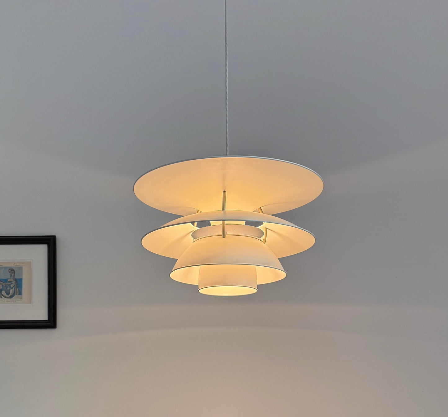 Original white PH 5-4½ pendant lamp. Poul Henningsen for Louis Poulsen