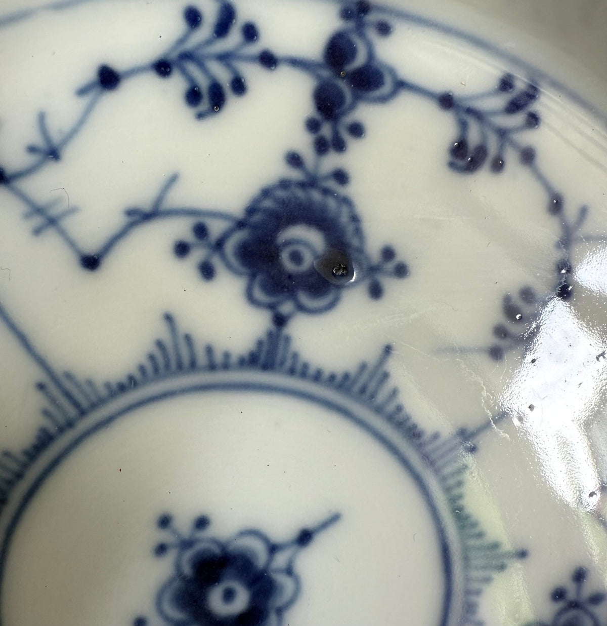 Royal Copenhagen Blue Fluted Full Lace fruit basket