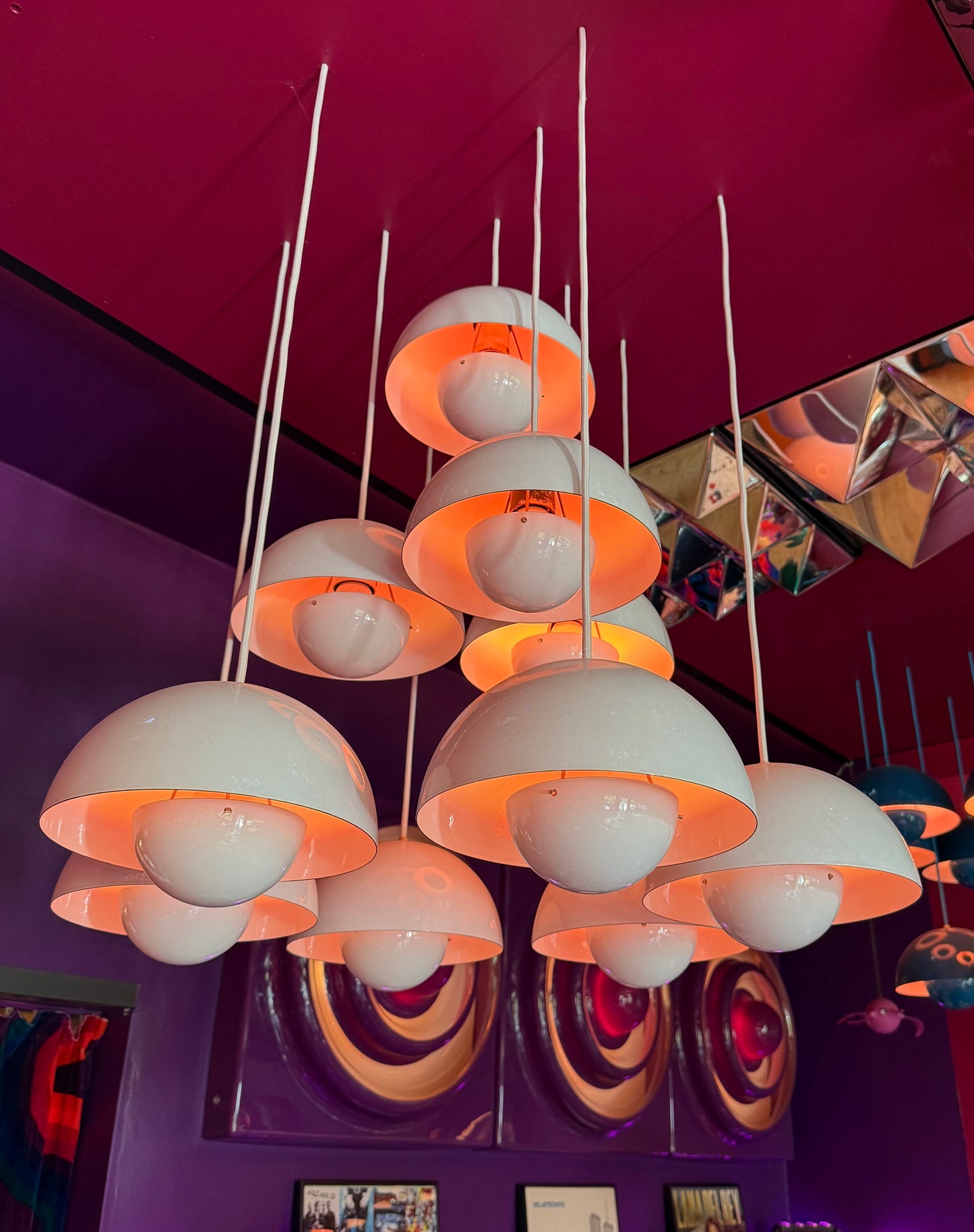 10 Original Flowerpot pendant lamps. Verner Panton for Louis Poulsen