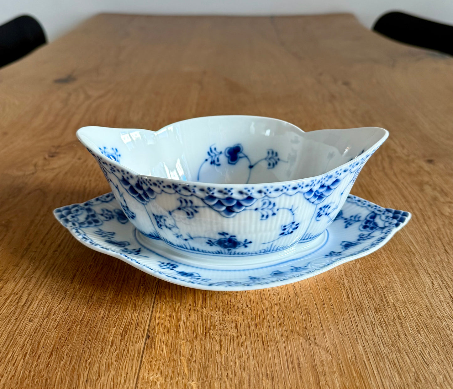 Royal Copenhagen Blue Fluted Half Lace sauce boat #587