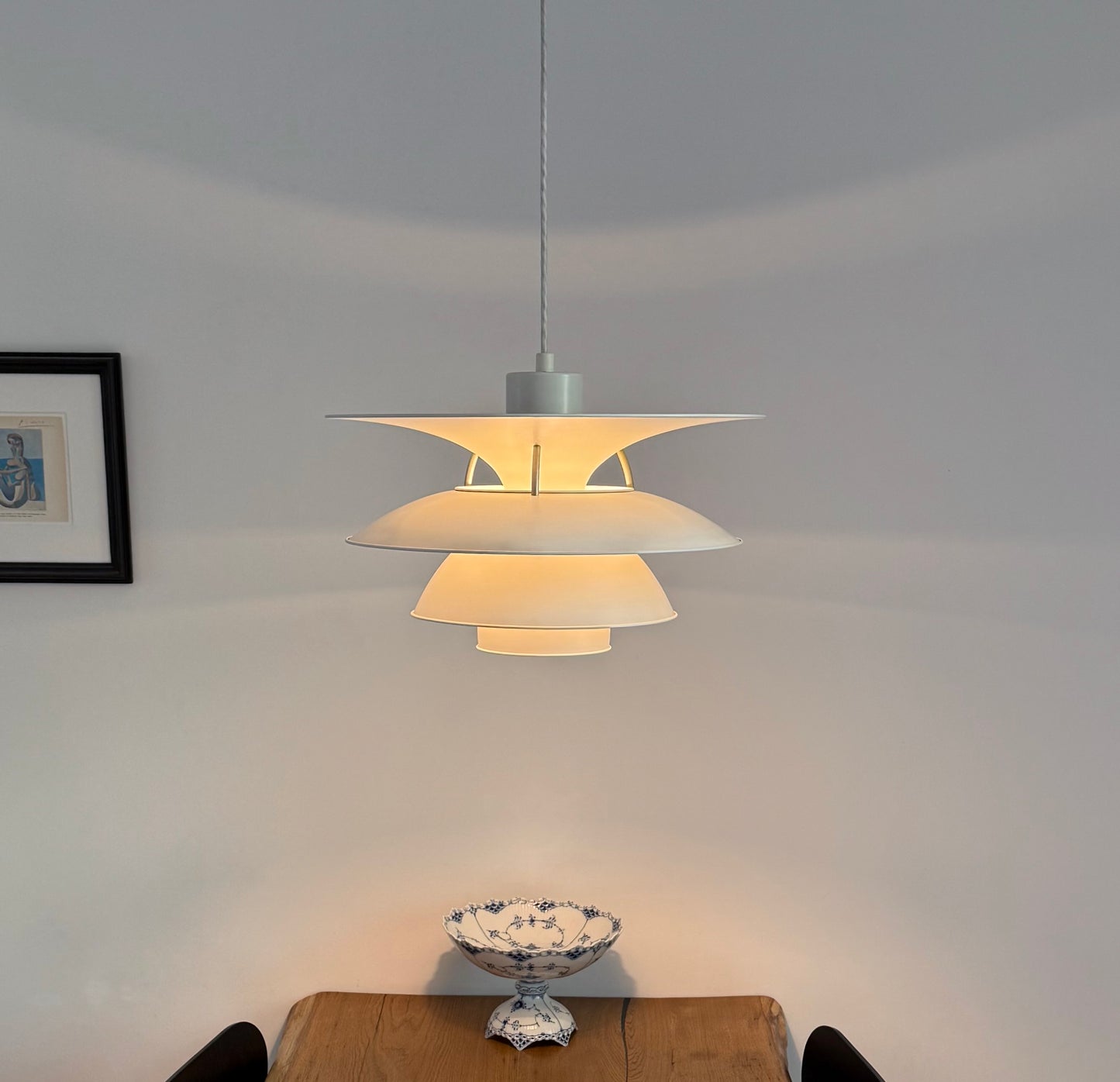 Original white PH 5-4½ pendant lamp. Poul Henningsen for Louis Poulsen
