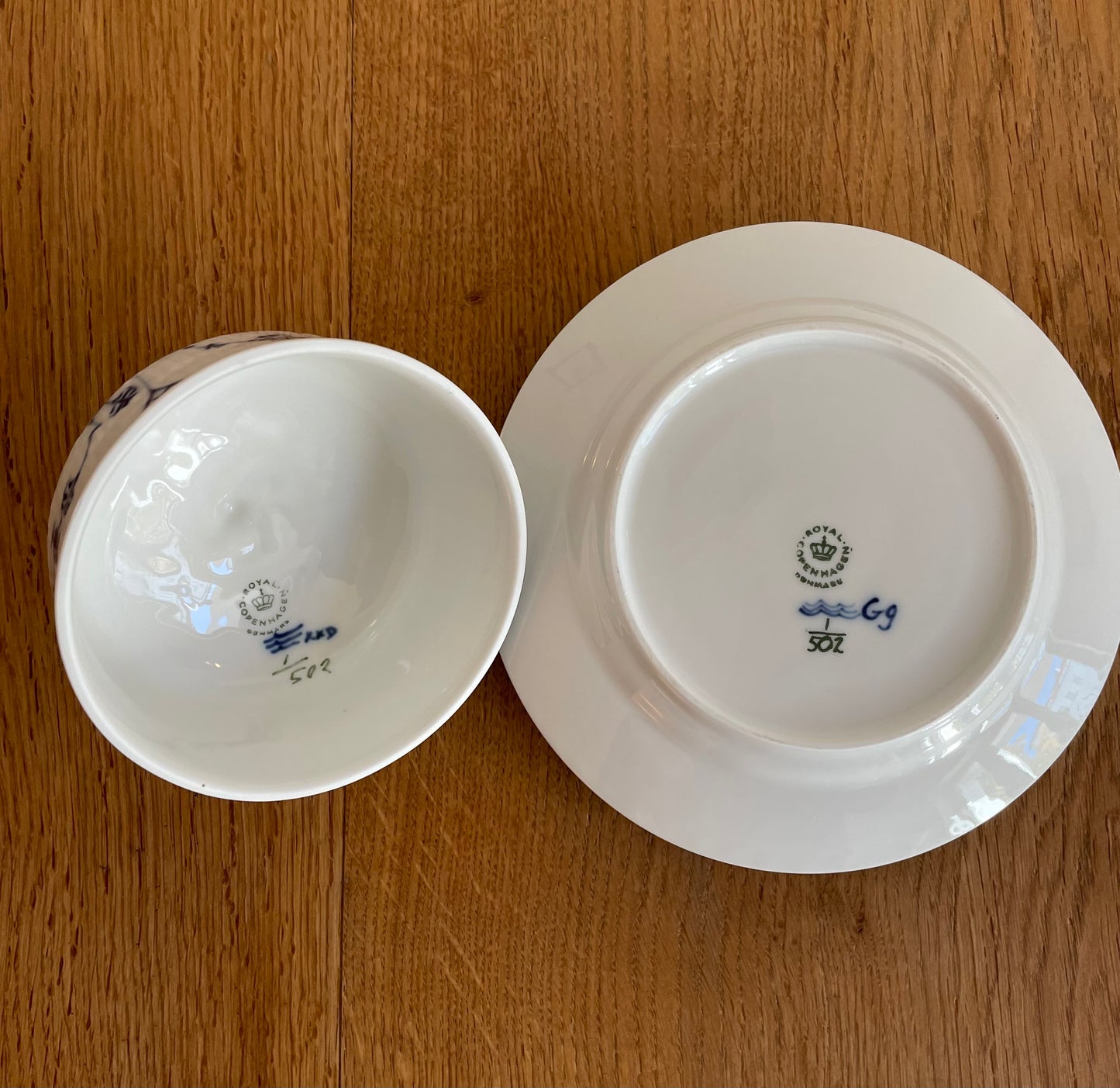 Royal Copenhagen Blue Fluted Half Lace butter dish