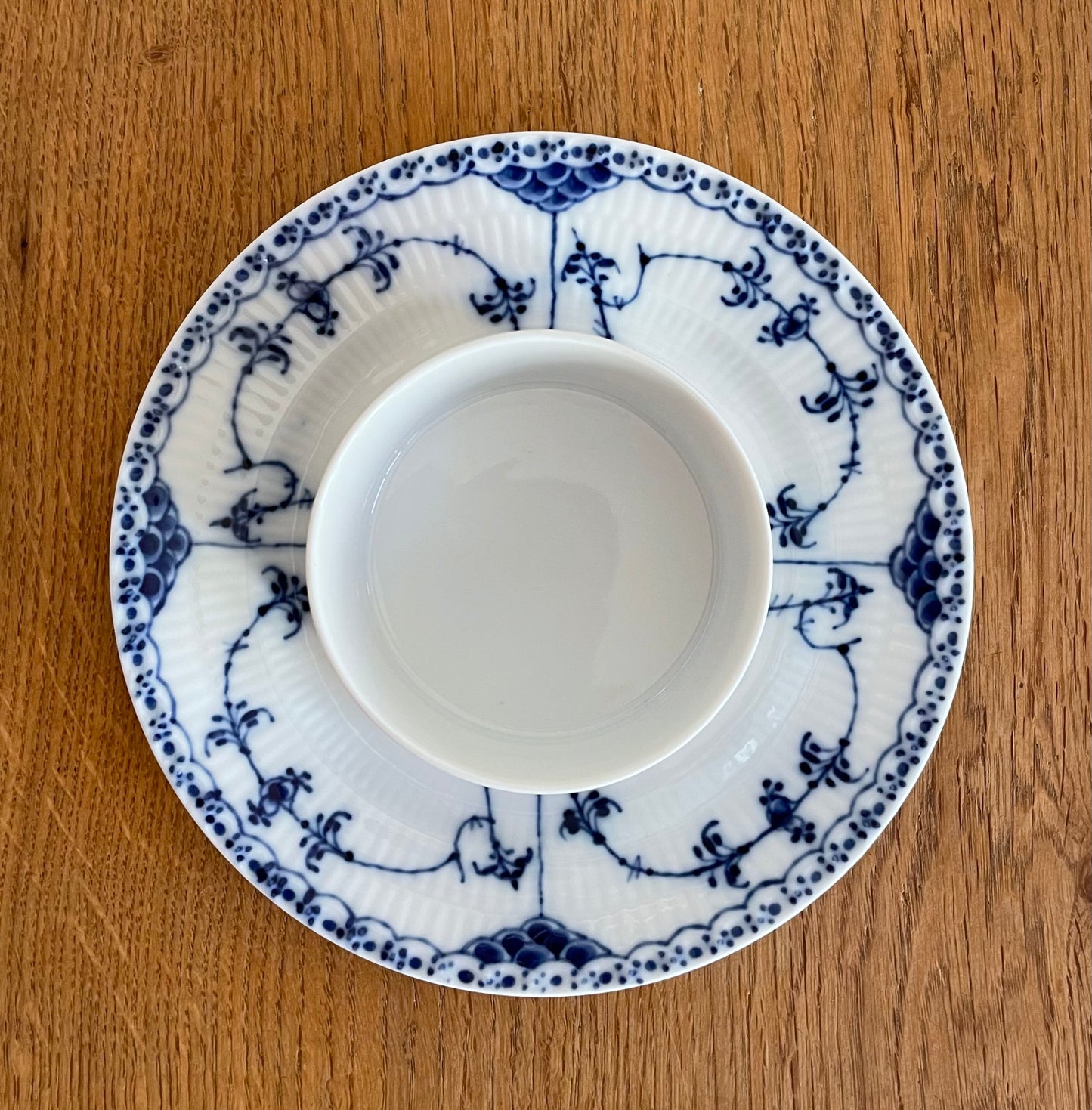 Royal Copenhagen Blue Fluted Half Lace butter dish
