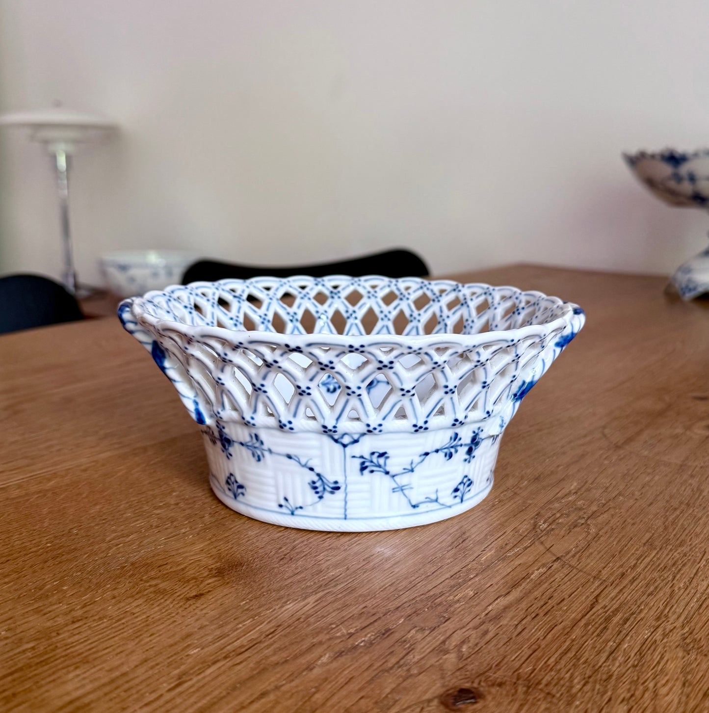 Royal Copenhagen Blue Fluted Full Lace fruit basket