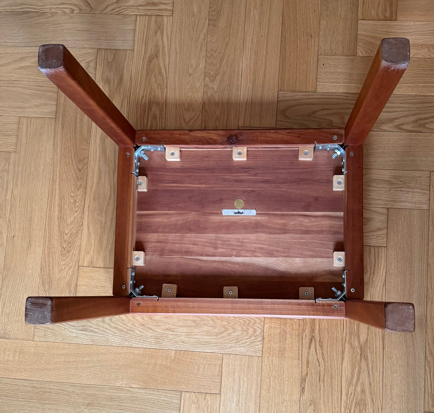 Danish side table in solid cherry wood. Haslev Møbelsnedkeri