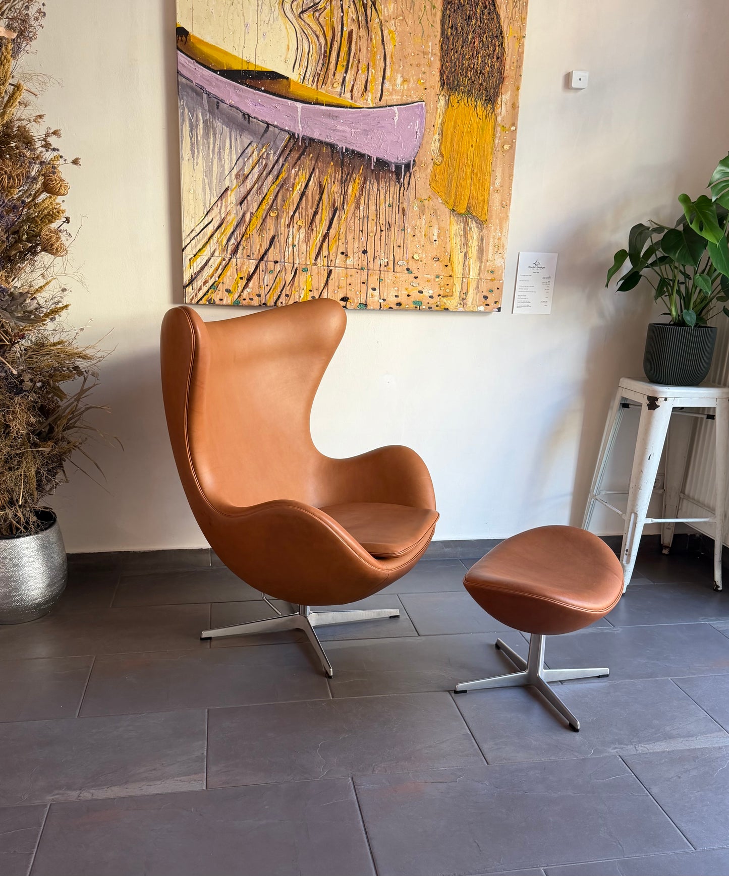 Egg Lounge Chair with foot stool. Arne Jacobsen for Fritz Hansen