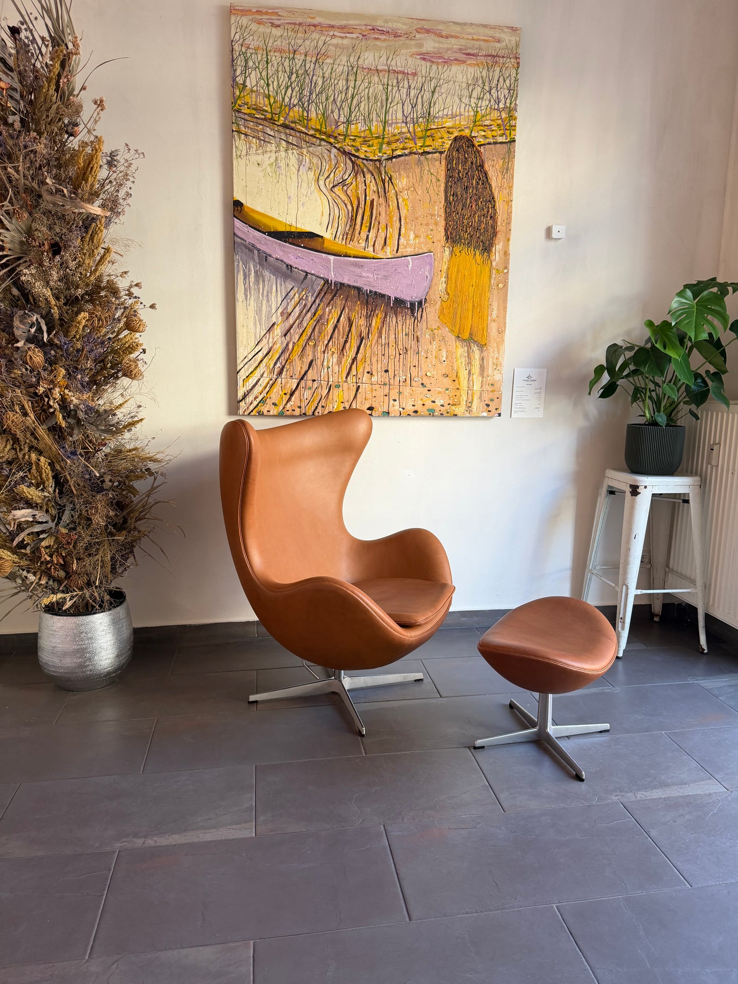 Egg Lounge Chair with foot stool. Arne Jacobsen for Fritz Hansen