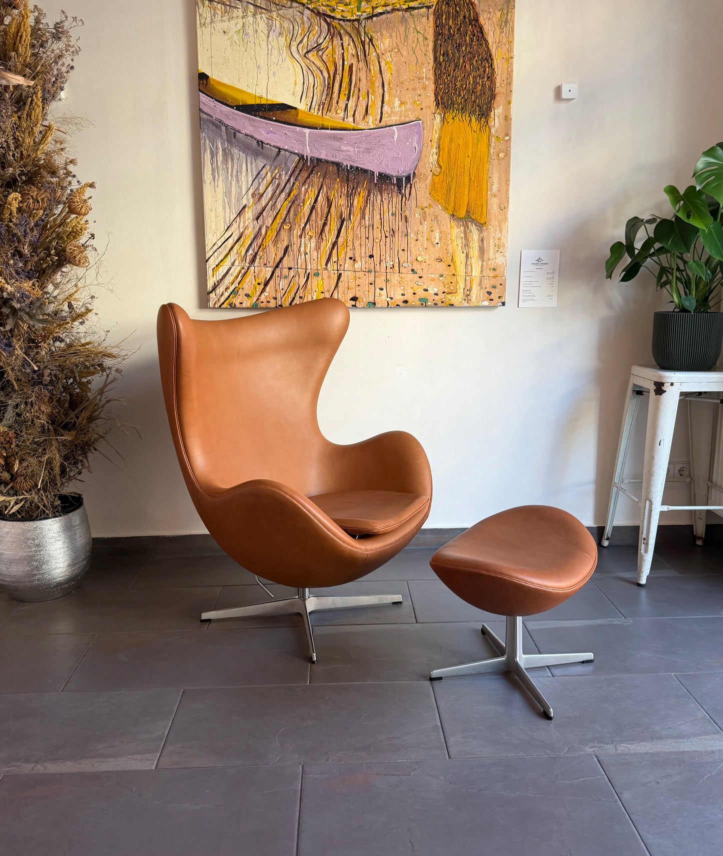 Egg Lounge Chair with foot stool. Arne Jacobsen for Fritz Hansen