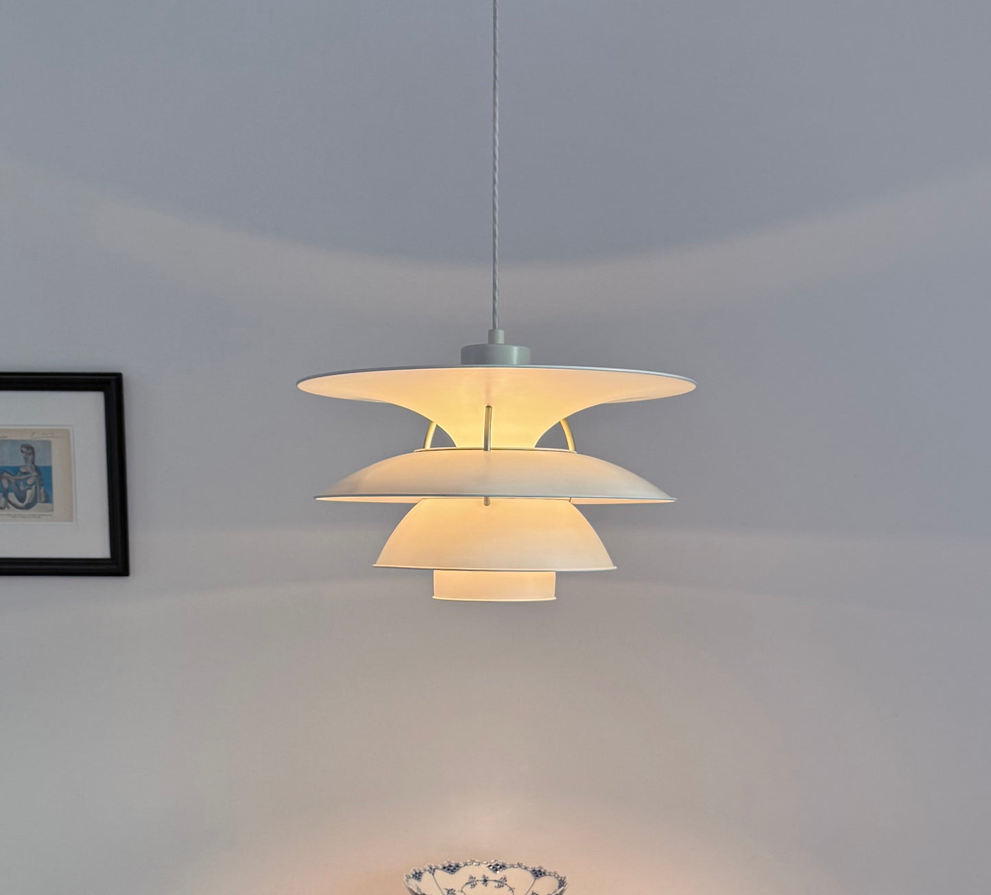 Original white PH 5-4½ pendant lamp. Poul Henningsen for Louis Poulsen