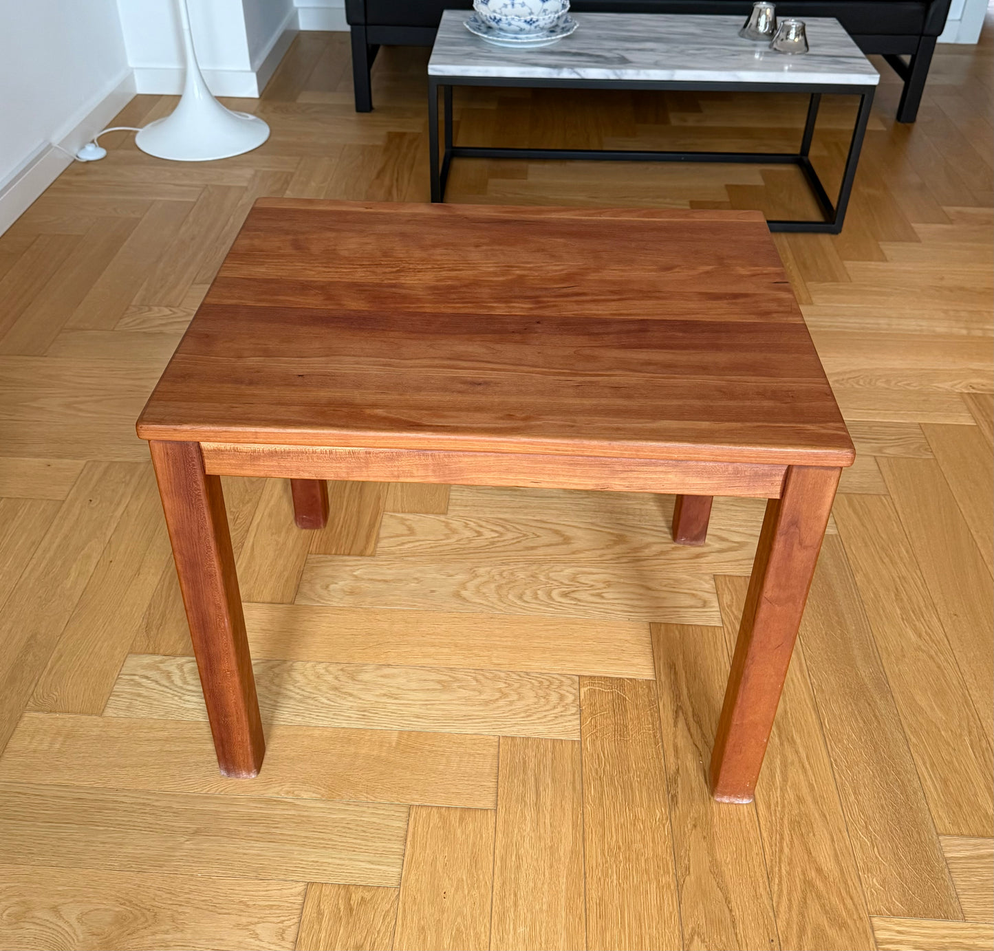 Danish side table in solid cherry wood. Haslev Møbelsnedkeri
