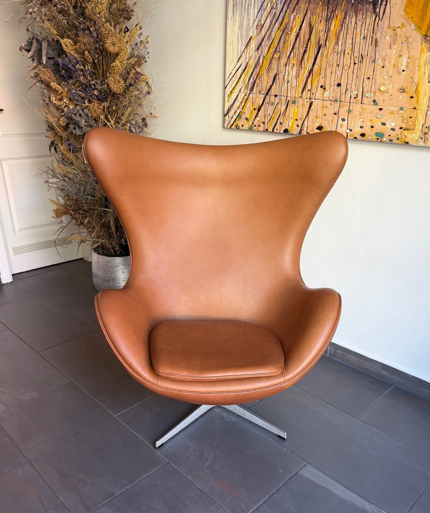 Egg Lounge Chair with foot stool. Arne Jacobsen for Fritz Hansen