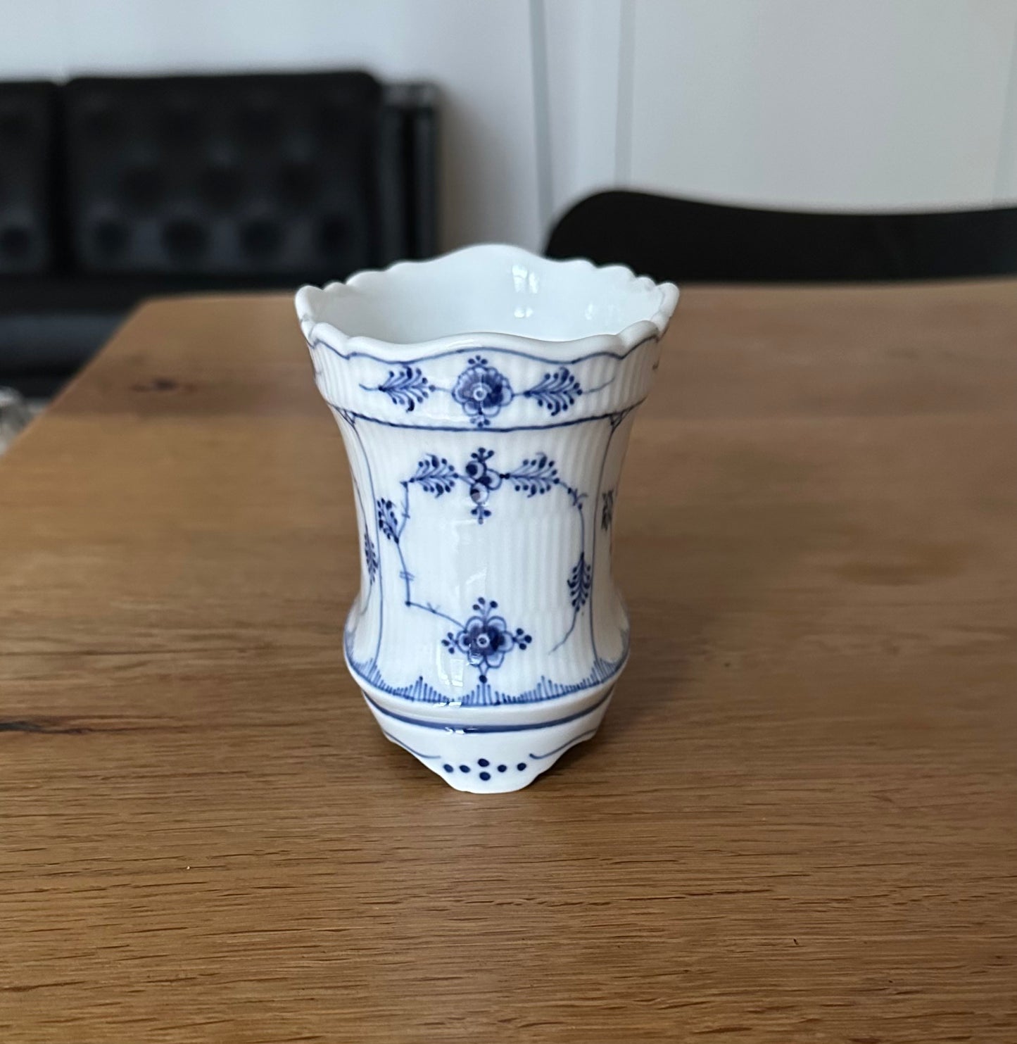 Royal Copenhagen blue fluted plain vase / cigar cup