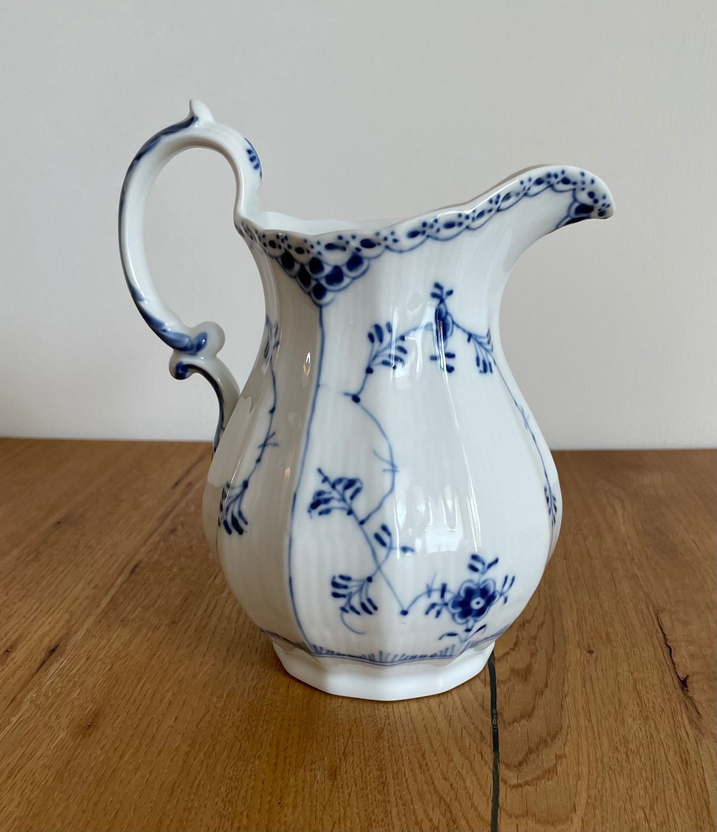 Royal Copenhagen mussel painted half lace milk jug