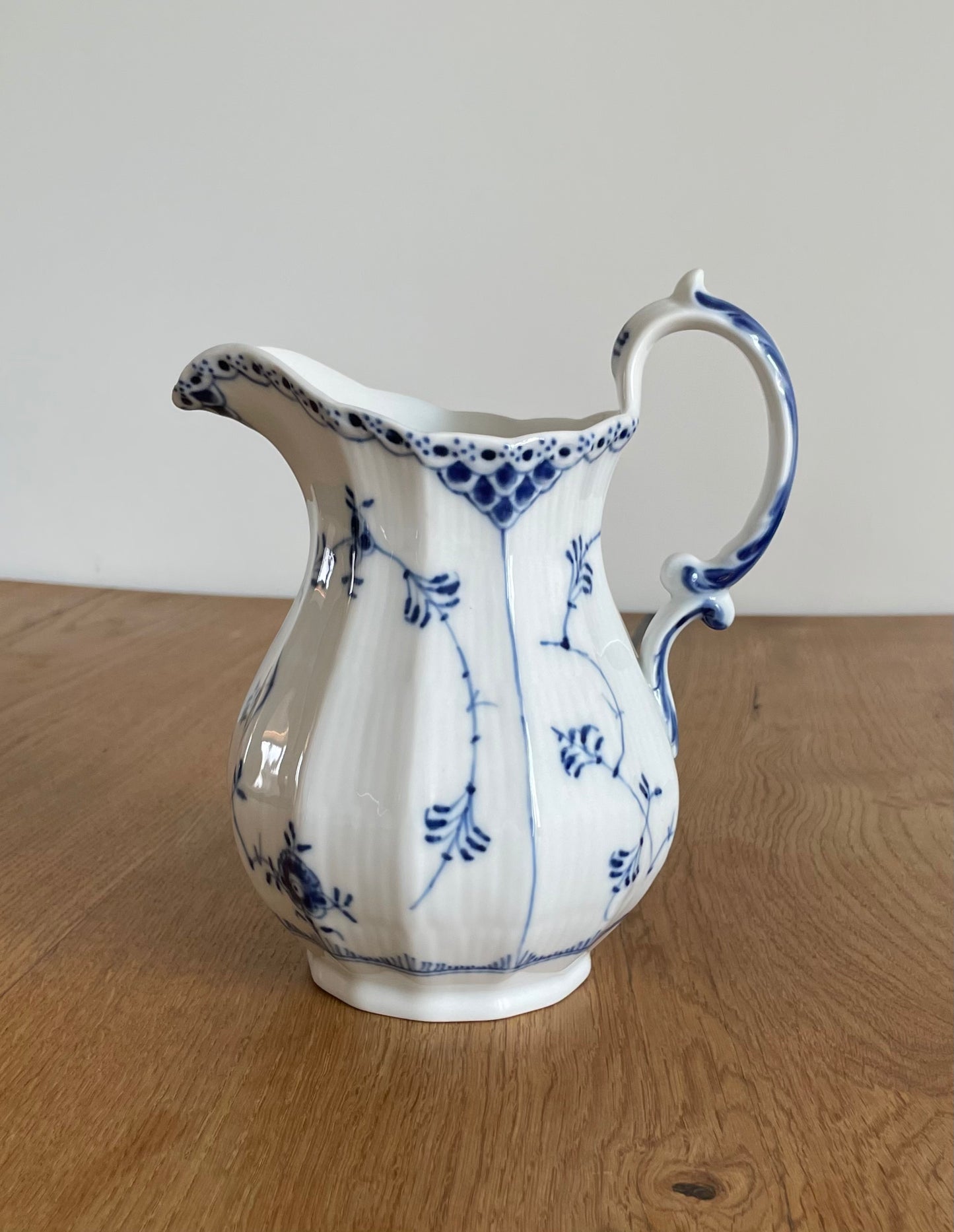 Royal Copenhagen mussel painted half lace milk jug