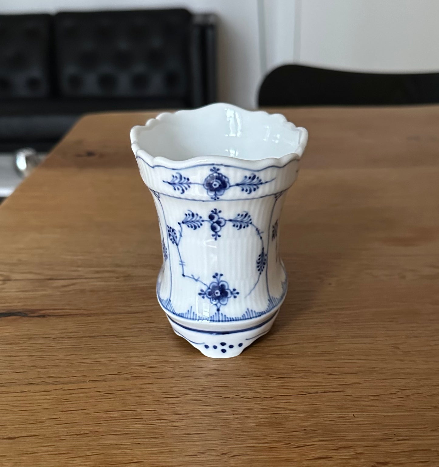 Royal Copenhagen blue fluted plain vase / cigar cup