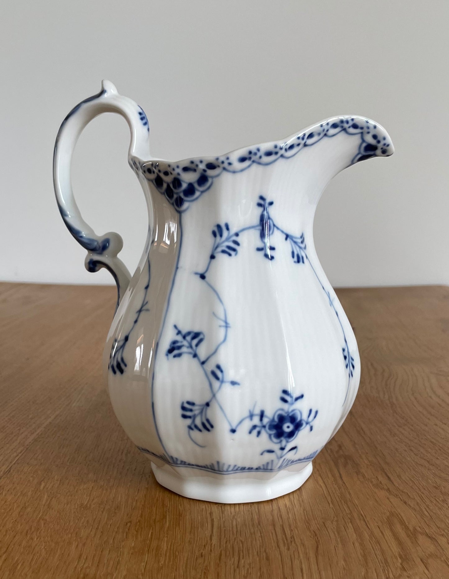 Royal Copenhagen mussel painted half lace milk jug